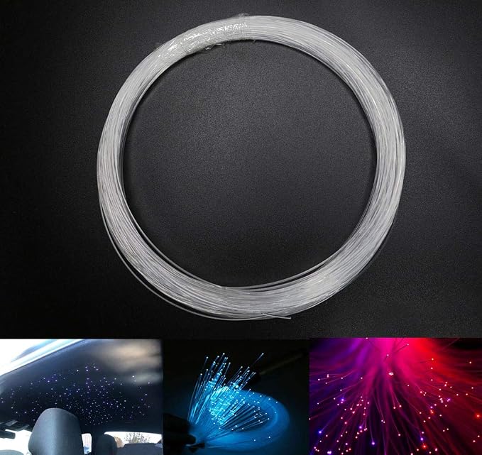 AZIMOM PMMA Plastic End Glow Fiber Optic Cable 1mm 50m/Roll by AZIMOM
