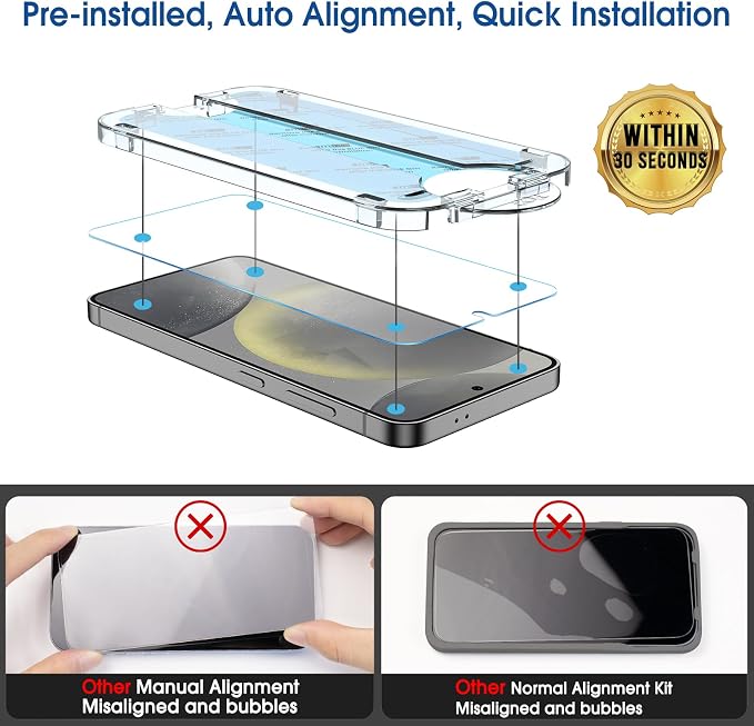 amFilm Auto-Alignment OneTouch for Samsung Galaxy S24 6.2" Screen Protector + - Image 4