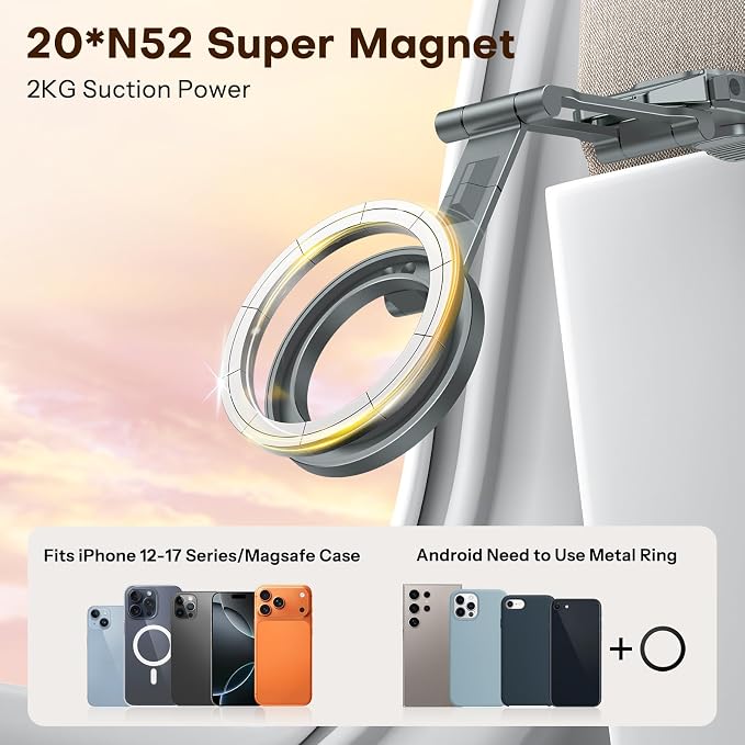 OMOTON TP02 360°Rotating for MagSafe Tripod Mount, Adjustable Aluminum Magnetic - Image 2