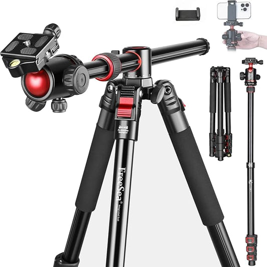 FreeSea 72 inch Camera Tripod, Transverse Center Column Aluminium DSLR Tripod by FreeSea