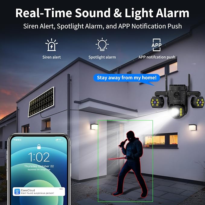 Triple Lens Outdoor Wireless Security Camera, Outdoor Cameras - Image 7