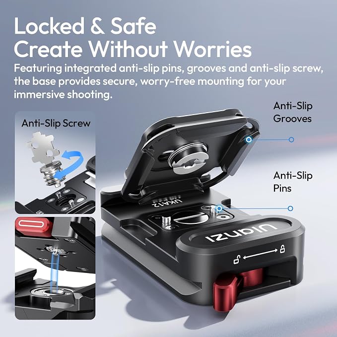 ULANZI UKA12 Pro Quick Release Plate, Arca-Swiss Camera Tripod Mount Adapter w - Image 4