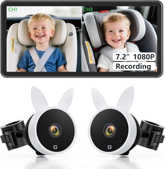 Babyvue BV3 MAX Dual Car Camera Baby Monitor by BabyVue