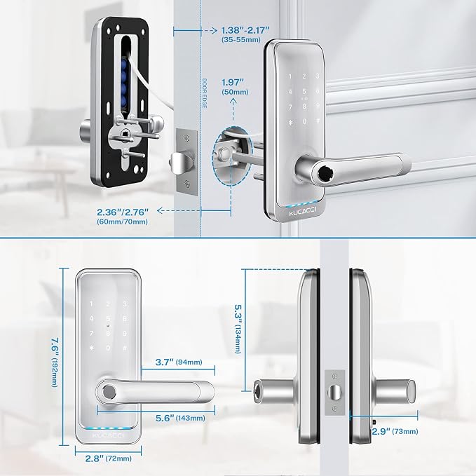 Keypad Smart Door Lock with Handle: Kucacci Keyless Entry Smart Lock - Image 8