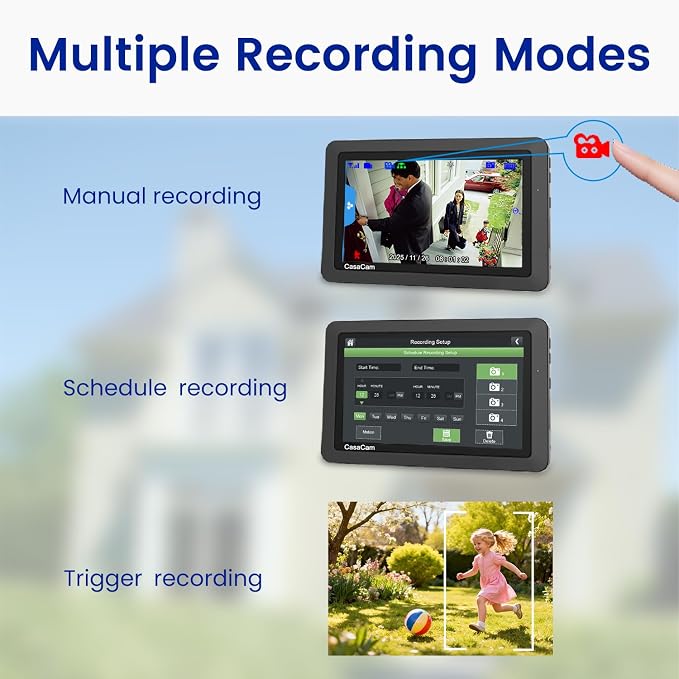 CasaCam Wireless Security Camera System Air | 7" Touchscreen Monitor and 2 720p - Image 8