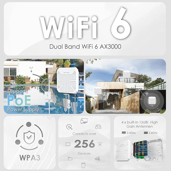 WAVLINK AX3000 Outdoor WiFi 6 Extender, Dual Band Long Range WiFi - Image 2
