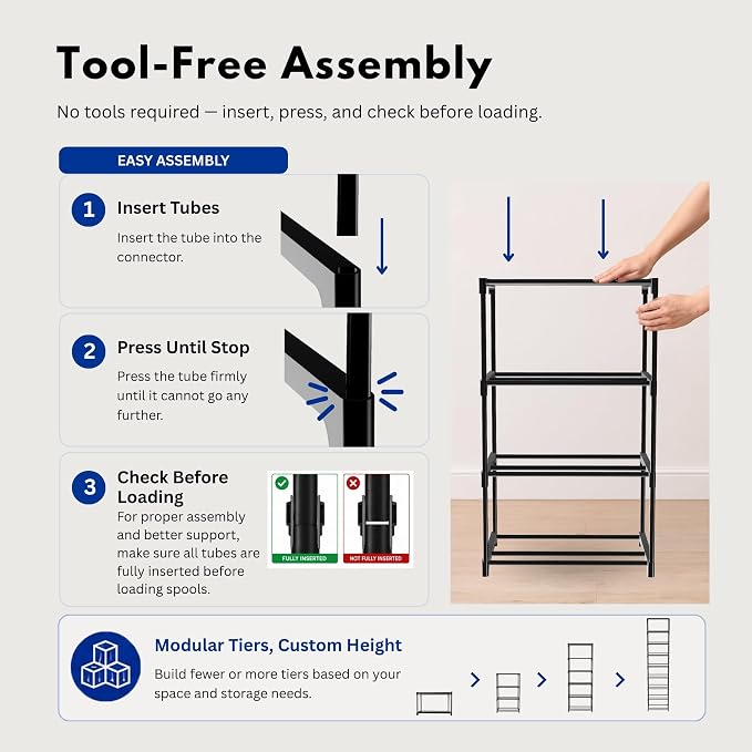9-Tier 3D Printer Filament Storage Rack, Holds Up to 54 1kg Spools, - Image 6
