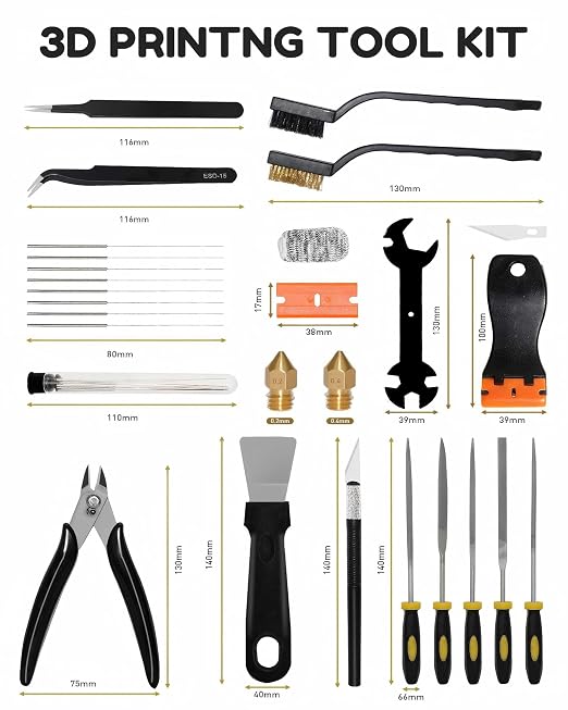 3D Printer Tools Kit, Deburring Tool, Brushes - Image 2