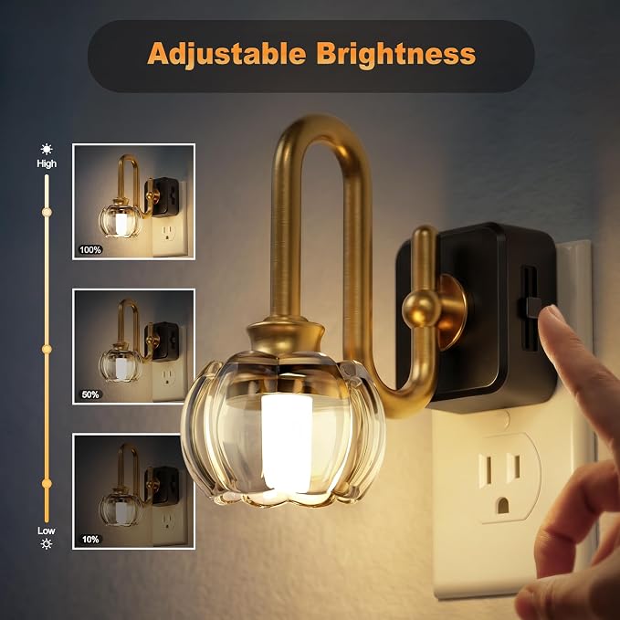JandCase Night Light, Night Lights Plug into Wall, Glass LED Nightlight - Image 3