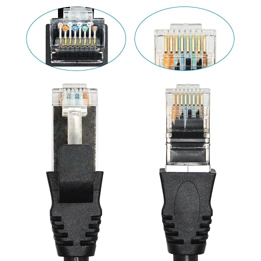 2Pcs Cat6 Ethernet Extension Cable 3FT, RJ45 Male to Female Ethernet Panel Mount - Image 4