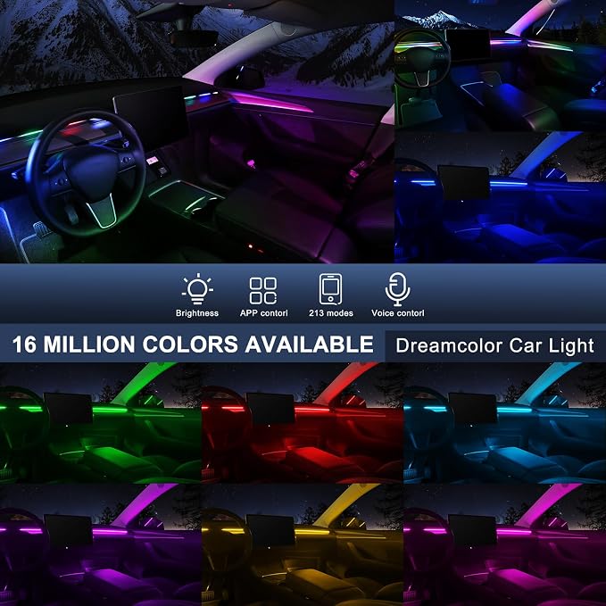 Dreamcolor Acrylic Interior Car LED Strip Light - Image 4