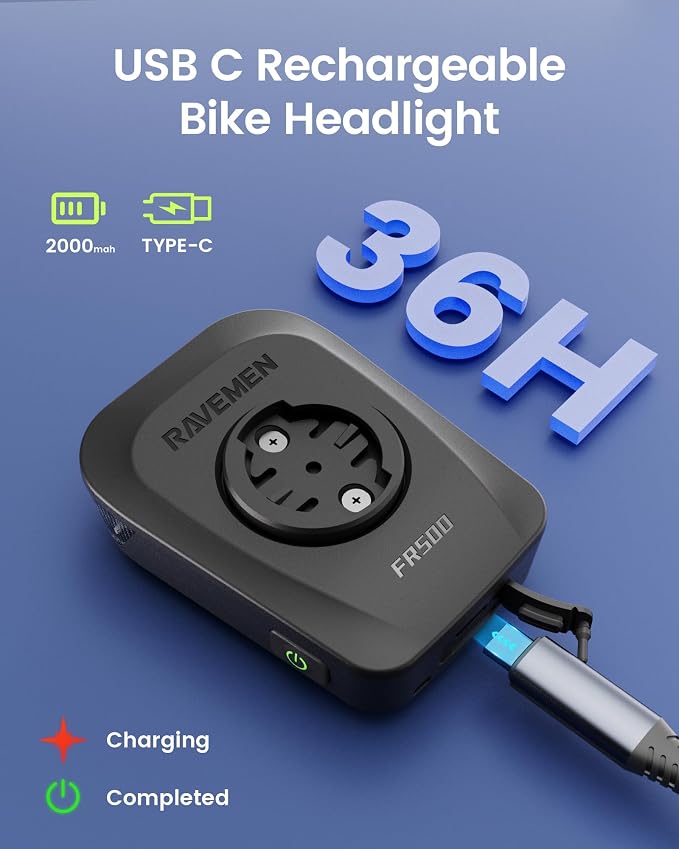 RAVEMEN FR500 Bike Front Light for Night Daytime Riding, Compatible - Image 8