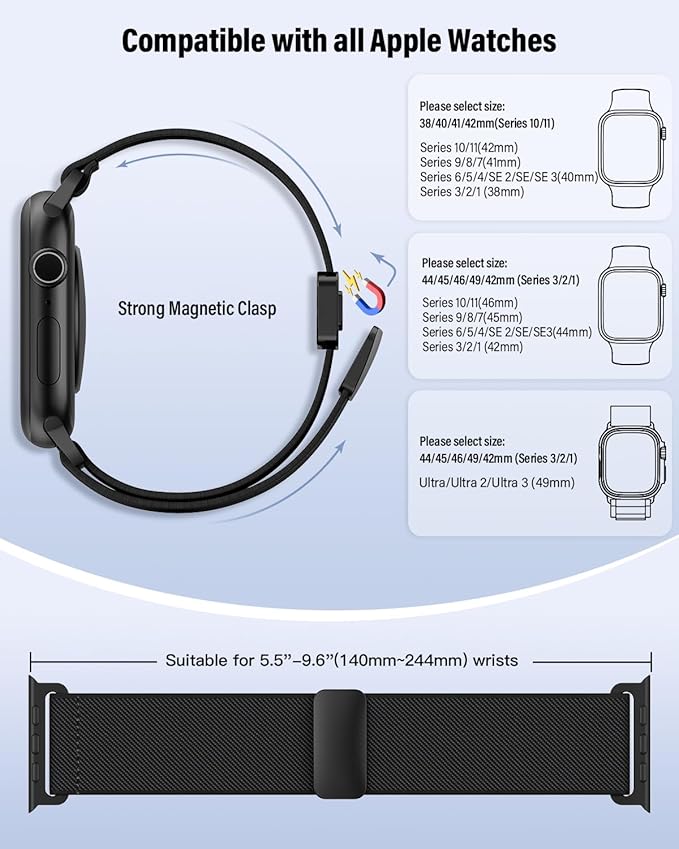 Stretchy Band Compatible with Apple Watch Bands 40mm 38mm 41mm 42mm 44mm 45mm - Image 5