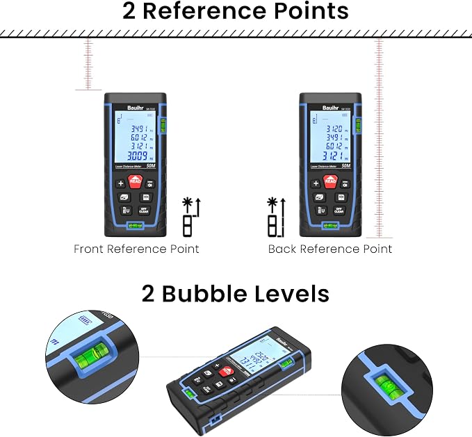 Laser Measure, Bauihr 165ft Laser Distance Meter, Portable Laser Measurement - Image 4