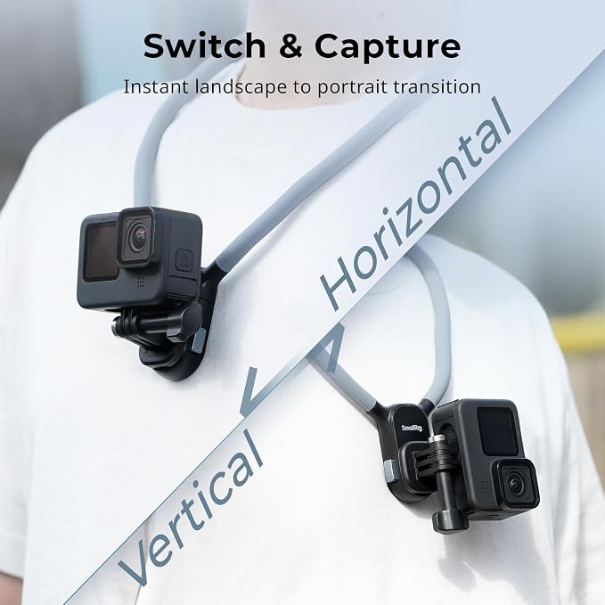 SMALLRIG Magnetic Neck Mount for Action Camera, Quick Release One-Click Button - Image 4