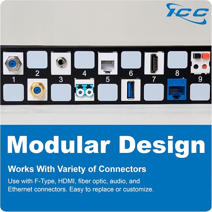 ICC 24 Port Blank Keystone 1U Patch Panel - Image 8