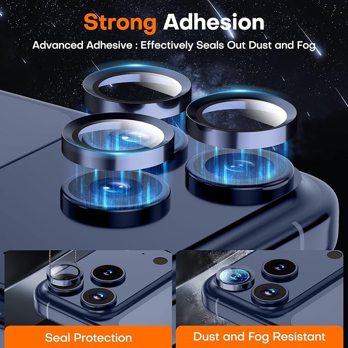 for iPhone 17 Pro/iPhone 17 Pro Max Camera Lens Protector, Tempered Glass - Image 2