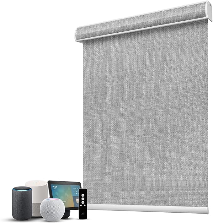 SmartWings Motorized 100% Blackout Shades Blinds, Custom Size, Cordless Window by SmartWings