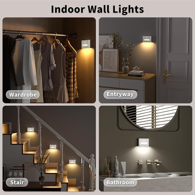 WOBSION Rechargeable Wireless Motion Sensor Stair Lights, Stick-On Wall Light - Image 7
