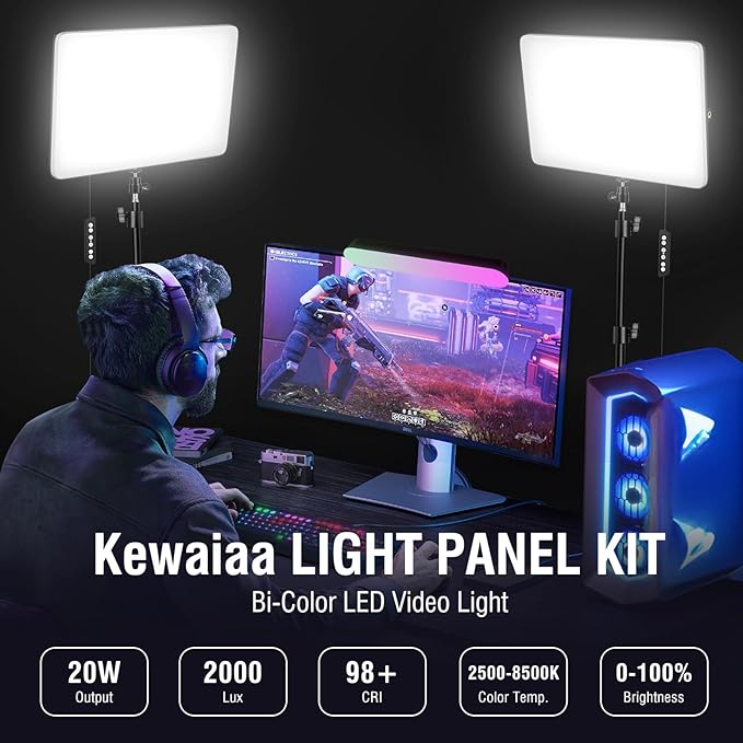 2-Pack LED Video Light Kit - Image 2
