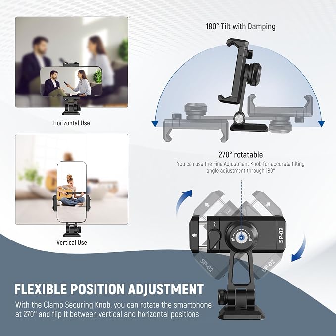 NEEWER Metal Phone Tripod Mount Adapter - Image 4
