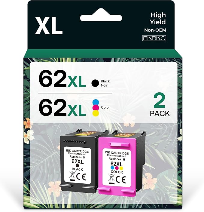 BKBKC Compatible 62XL Ink Cartridge Replacement by BKBKC