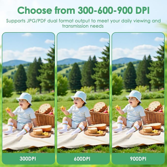 Portable Handheld Scanner A4, 900 DPI Document & Photo Scanner Green, Mobile - Image 8