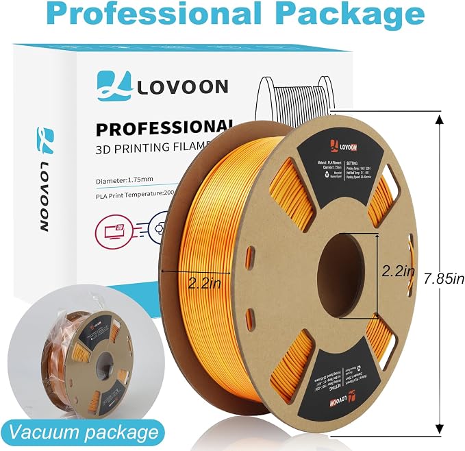 LOVOON 3D Printer Filament Dualcolor, 1.75mm Silk PLA Filament Gold Red - Image 5
