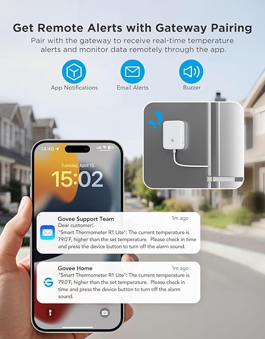 GoveeLife Refrigerator Freezer Thermometer 2 Pack, Smart APP Alerts - Image 4