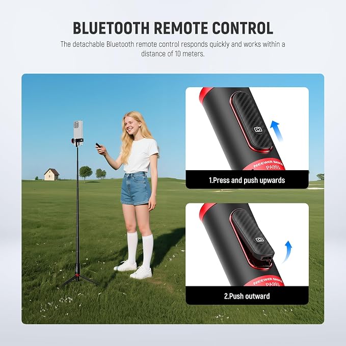 NEEWER Basics PA991 Selfie Stick Tripod Compatible - Image 4