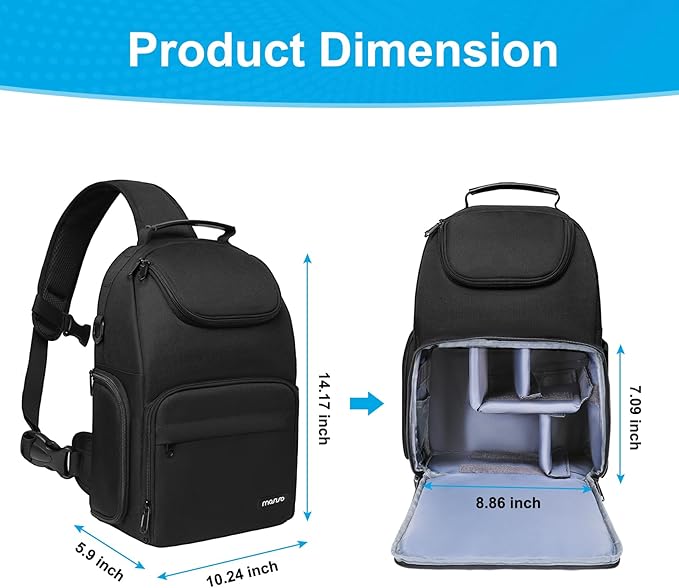 MOSISO Camera Sling Bag, DSLR/SLR/Mirrorless Camera Case Crossbody Photography - Image 3