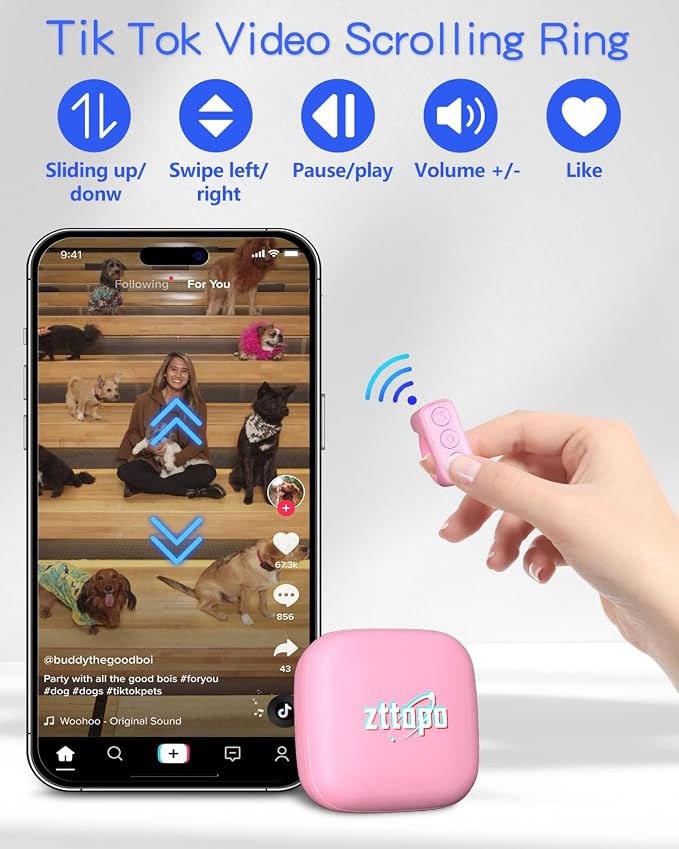 TikTok Scrolling Ring, TIK Tok Bluetooth Remote Control, Kindle APP Page Turner - Image 2