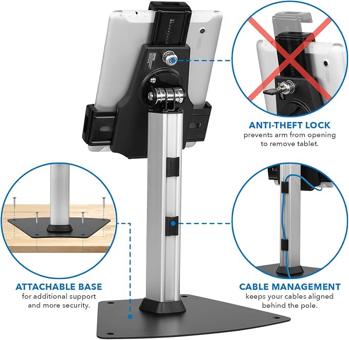Mount-It! Secure Universal Tablet POS Kiosk Stand - Image 7