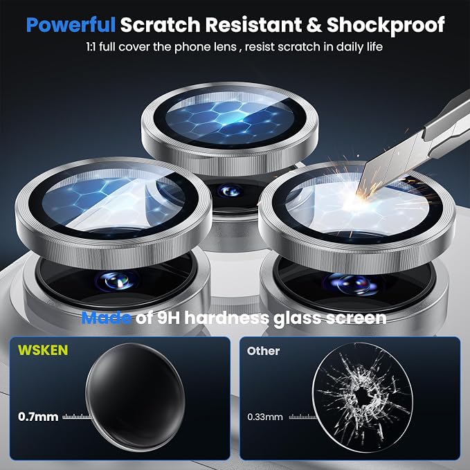 WSKEN for iPhone 17 Pro/iPhone 17 Pro Max Camera Lens Protector - Image 3