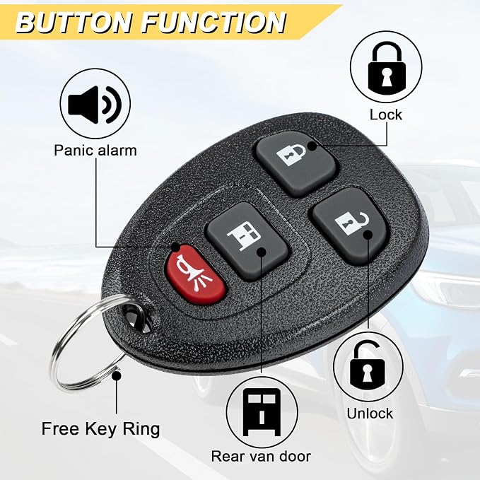 Vurkcy Key Fob Replacement for 2007-2024 Chevrolet Express Van & GMC Savana Car - Image 3