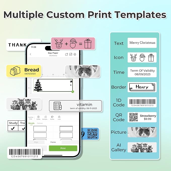Nelko Label Maker Machine with Tape, P21 Bluetooth Label Printer, Wireless Mini - Image 3