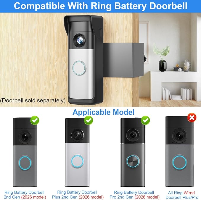 Anti-Theft Doorbell Mount Compatible - Image 2