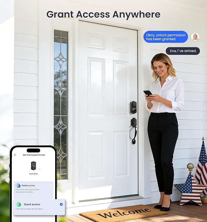 Veise VE017 Fingerprint Smart Door Lock, App Control, 8-in-1 Keyless Entry - Image 7