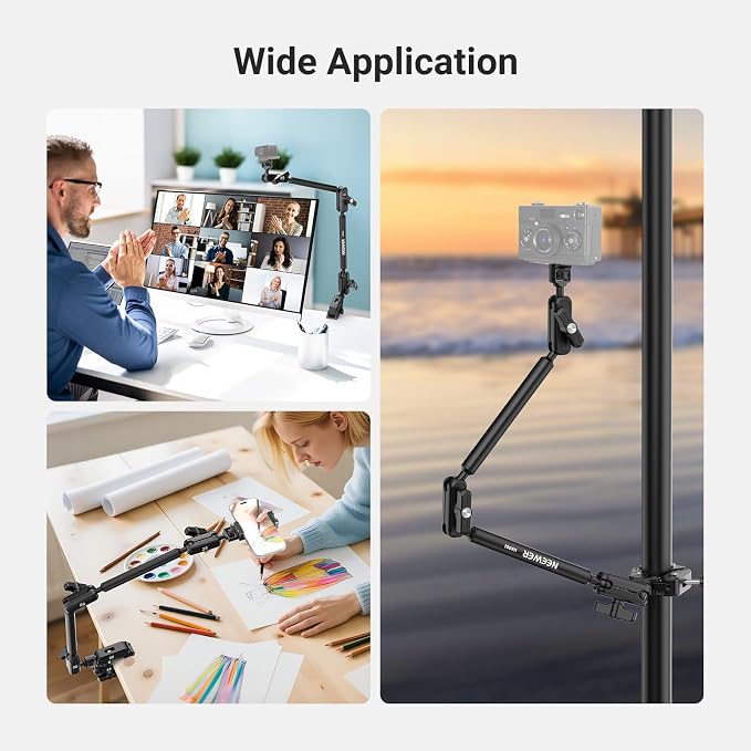 NEEWER Basics Magic Arm Table Stand, 55 cm Microphone Arm Overhead Mobile Phone - Image 9