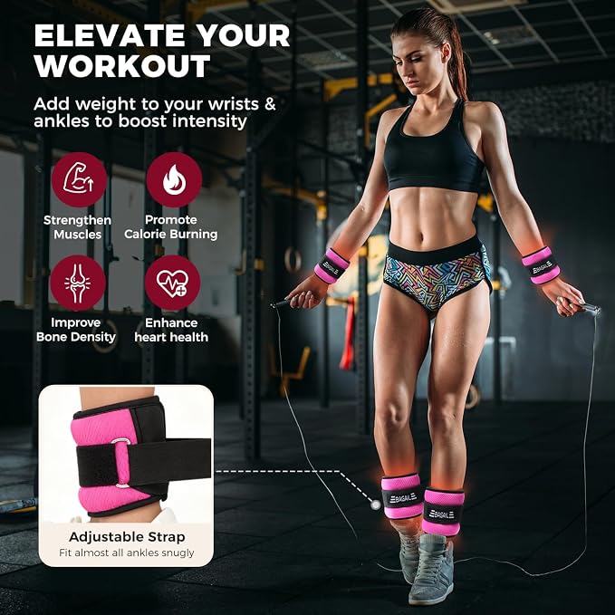 BAGAIL Ankle Wrist Weights for Women & Men, One Pair of 1/2/4/6/8/10 LBS - Image 4
