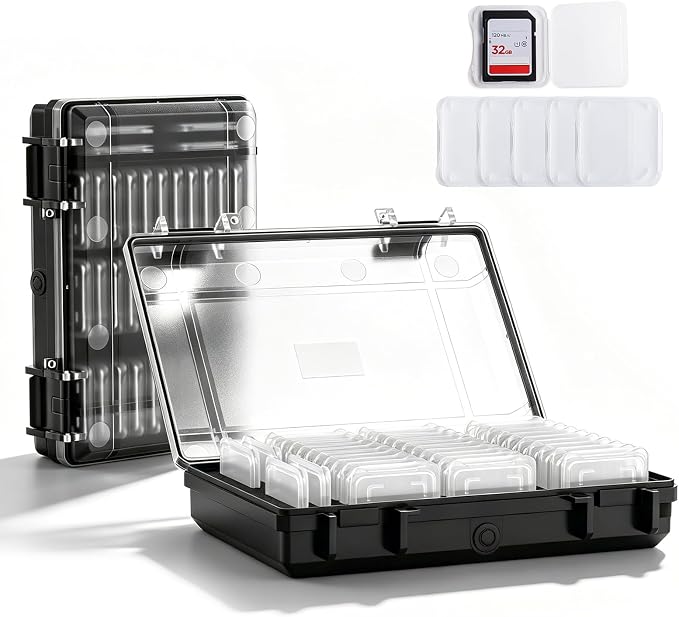 37 Slots Memory Card Case & 37 Transparent Card Cases & 60 Visual Sticky Notes by Micscrew