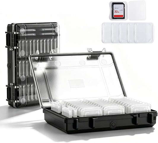 37 Slots Memory Card Case & 37 Transparent Card Cases & 60 Visual Sticky Notes by Micscrew