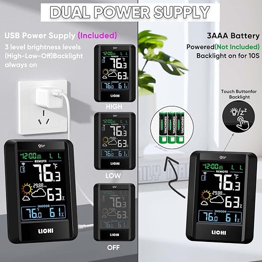 Indoor Outdoor Thermometer Wireless Weather Station External Thermometer - Image 3