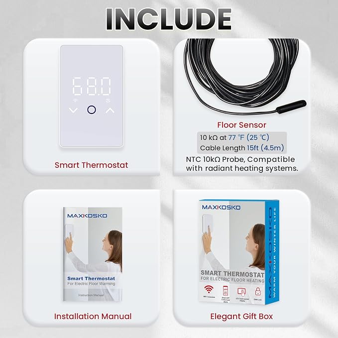 MAXKOSKO 2Pcs WiFi Smart Thermostat - Image 9