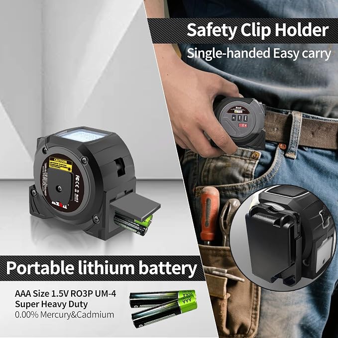 Laser Tape Measure 3 in 1 Laser Rangefinder Tape Measure 131ft Laser Measuring - Image 4