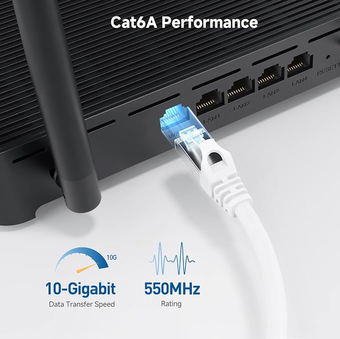 Cable Matters 10Gbps 5-Pack Snagless Shielded Cat 6A Ethernet Cable - 7ft - Image 3