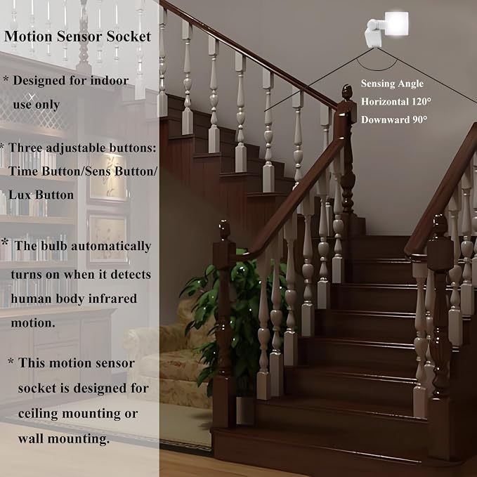 Plug in Motion Sensor Outlet Light Control, Indoor Motion Sensor Switch Plugs - Image 4