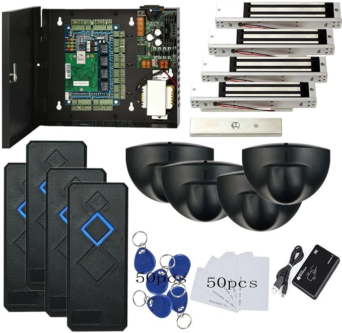 Request to Exit PIR Motion Sensor 4 Doors Network RFID Access Control 600 LBS by MENGQI-CONTROL