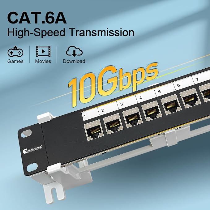 8 Port Patch Panel Keystone Coupler CAT6A Shielded Wall Mount 10 Inch - Image 4