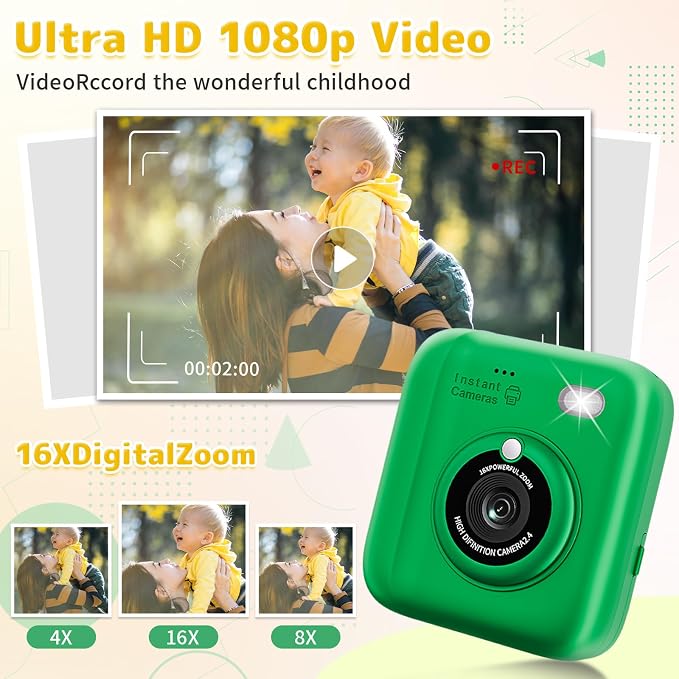 Instant Print Camera for Kids, Christmas Birthday Gifts for Girls Boys - Image 4